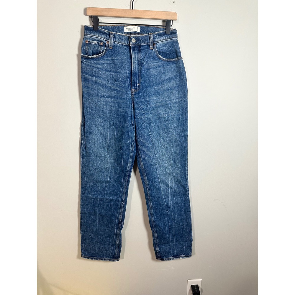 Abercrombie & Fitch Curve Love 90s Straight Ultra High Rise Jeans 29 8R Blue